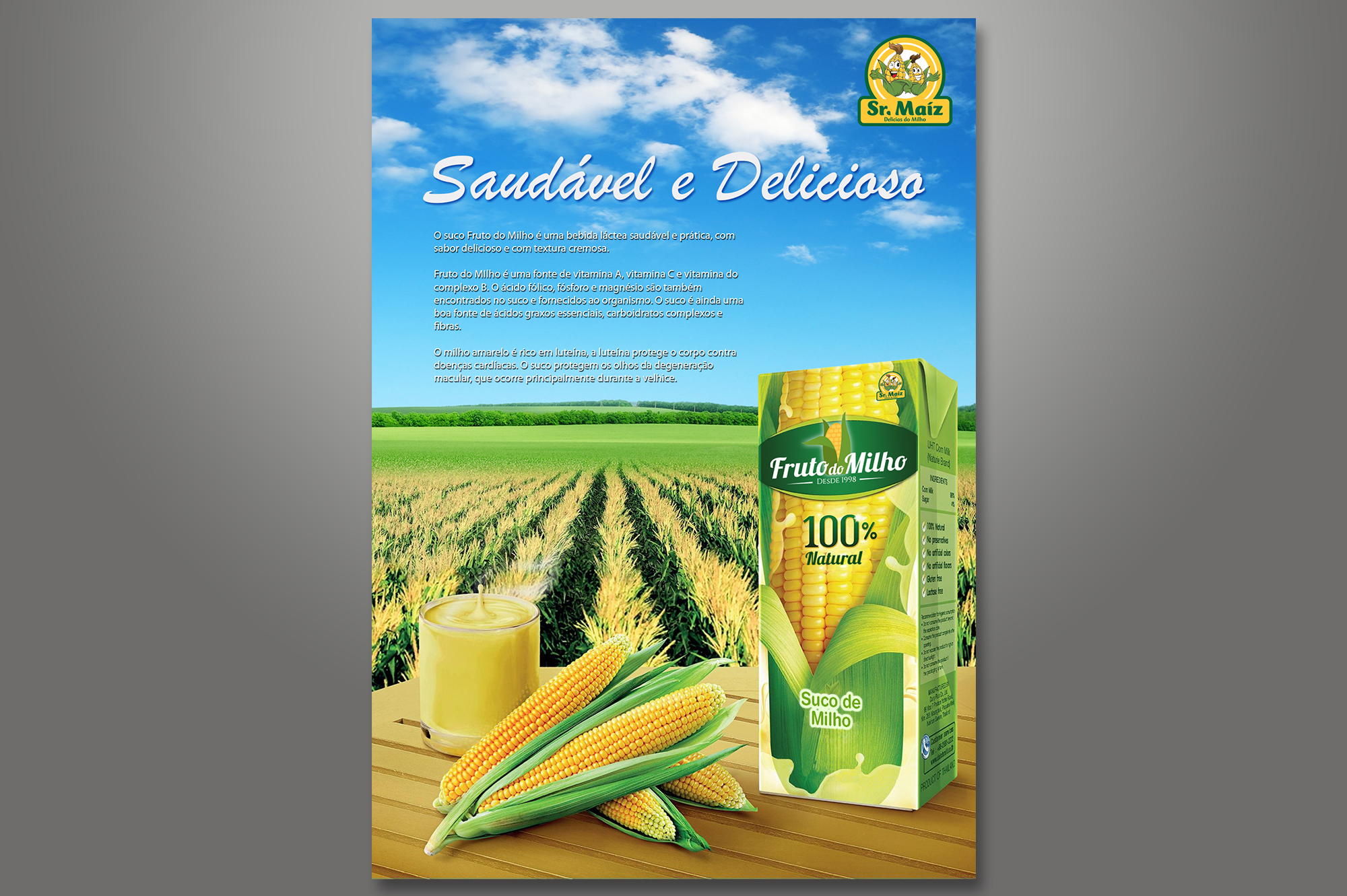 anúncio suco de milho