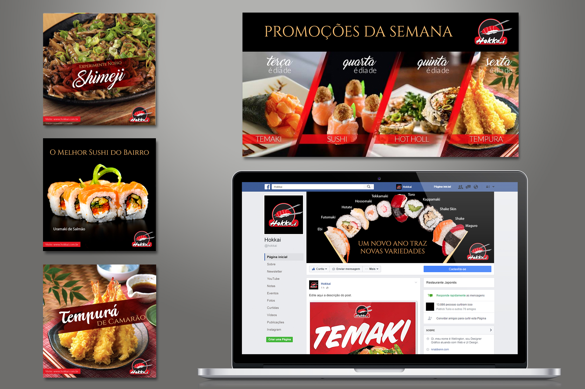 mídia social restaurante japonês